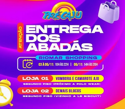 Entregas de abadás e camisas do Pré-Caju 2023 começam nesta quinta-feira